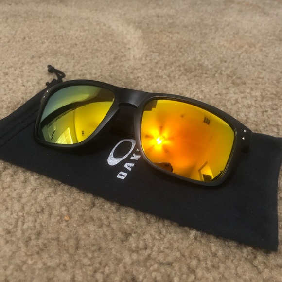 Oakley Other - Oakley Holbrook Gold Reflective Sunglasses 9102 Matte Black